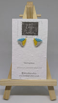 Triangle Beadwork Sterling Silver Studs
